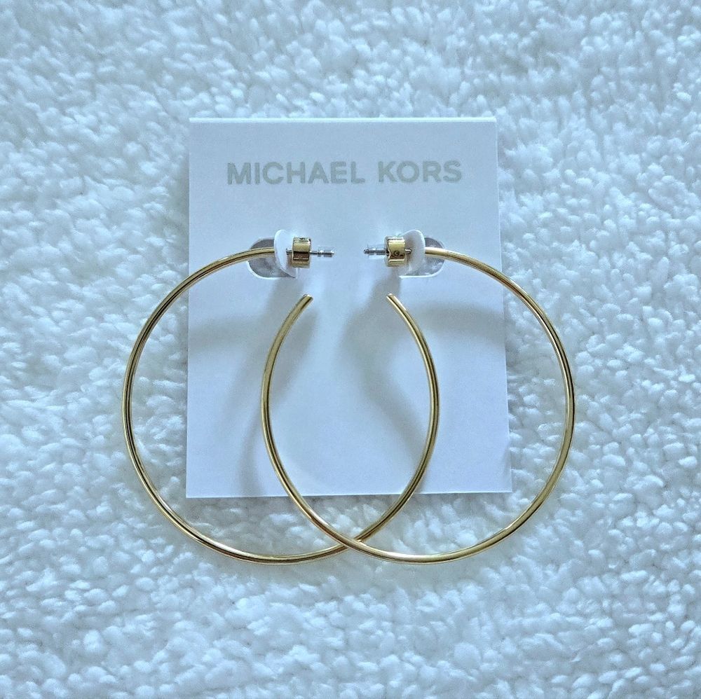 Michael Kors Gold💛 "Cityscape"🏙 Large Hoop Earrings